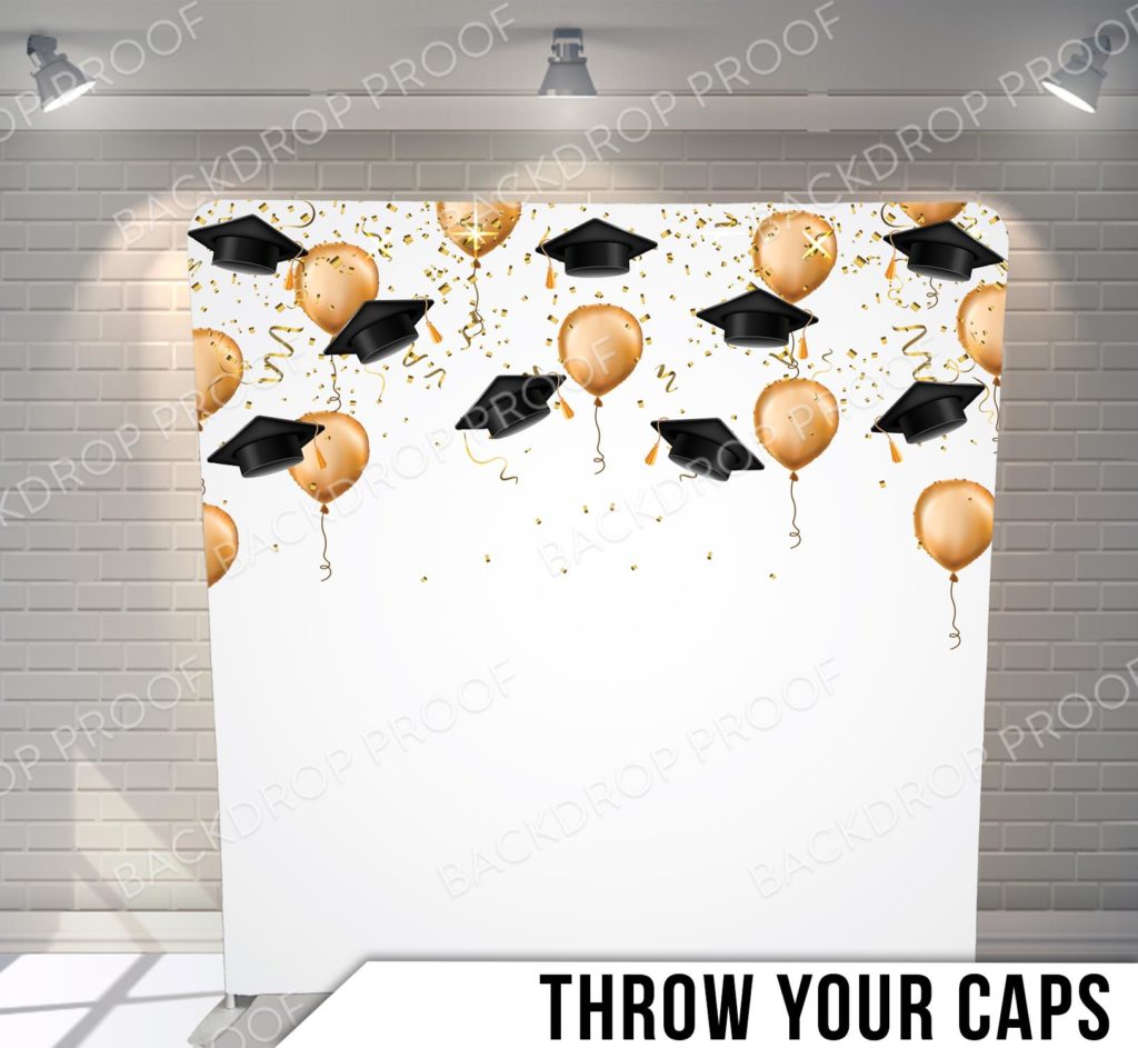 Throw Your Caps Open Air Photo Booth Backdrop