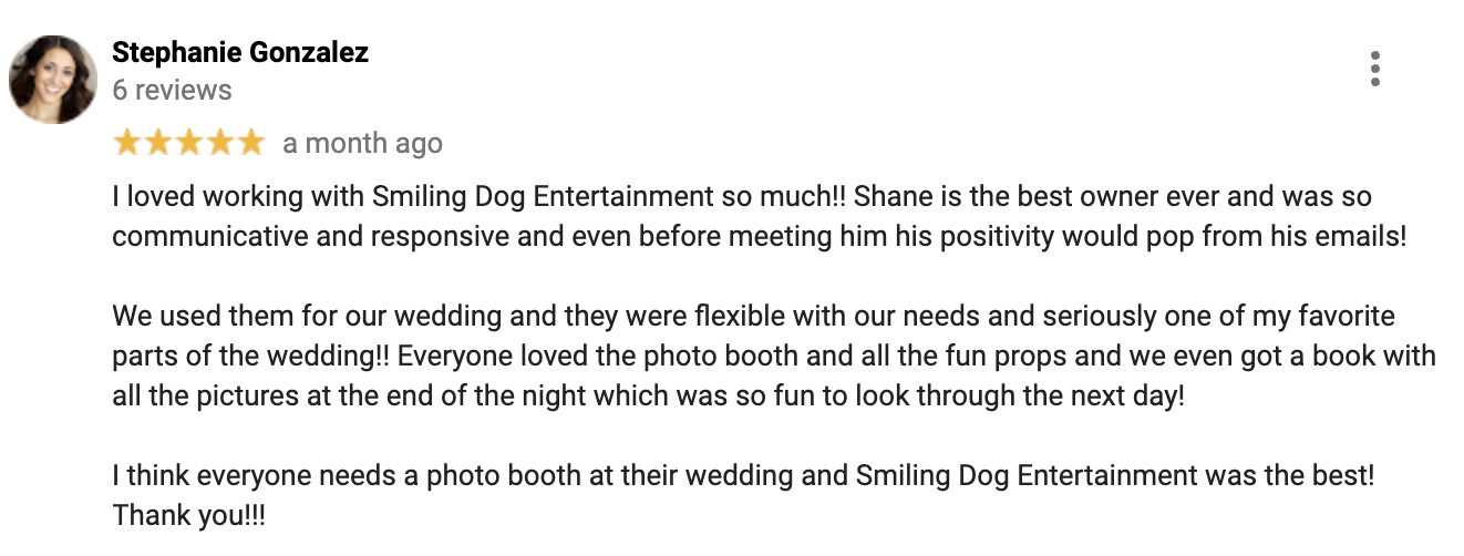 Wedding Photo Booth Testimonial