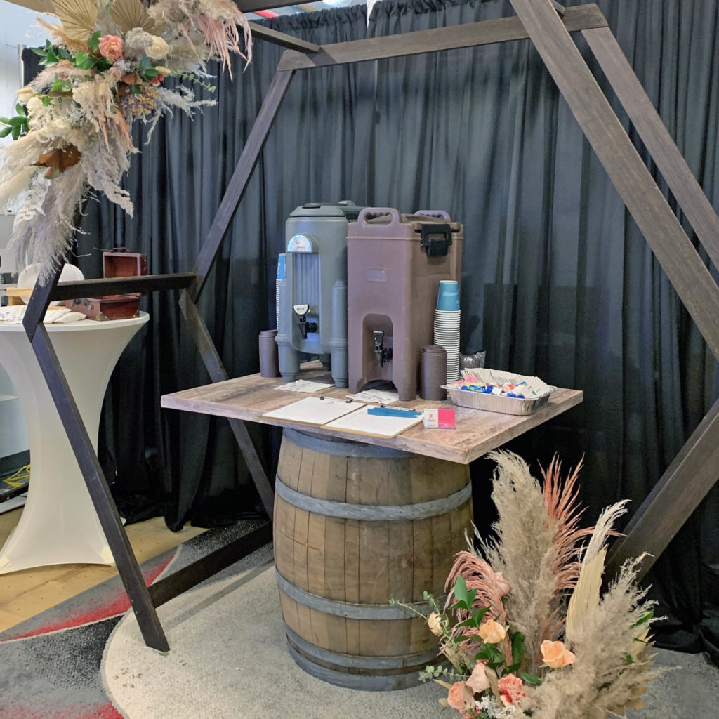 Whiskey Barrel Barn Door Table