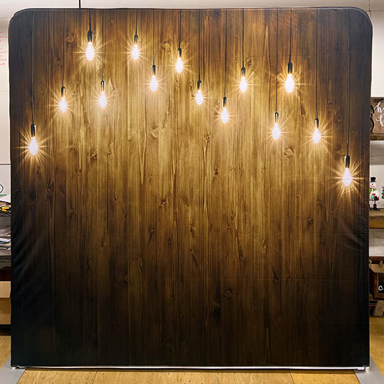 Dark Barn Wood with Hanging Lights