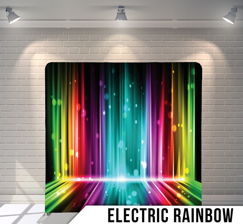 Electric Rainbow Photo Booth Back Rental Smiling Dog Entertainment