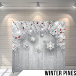 Winter Pines Christmas Holiday Party Photo Booth Backdrop - Smiling Dog Entertainment