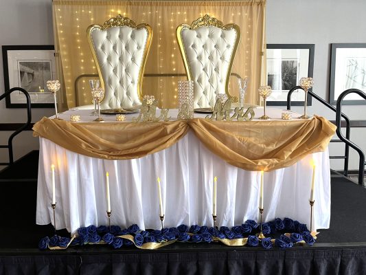 White and Gold Throne Chairs for Rent in Des Moines